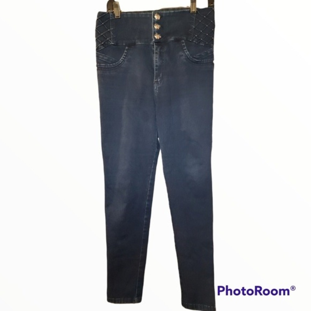 Y2K Vintage Equilibrium Jeanswear High Waist Denim Pants Embellished Detail USA